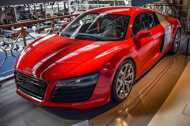 premium sports car in dark luxury showroom gallery header background